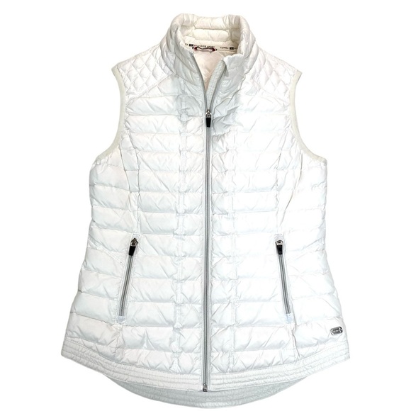 Tommy Hilfiger Sport Duck Down Zip Up Puffer Vest in White Size XS - Picture 8 of 12